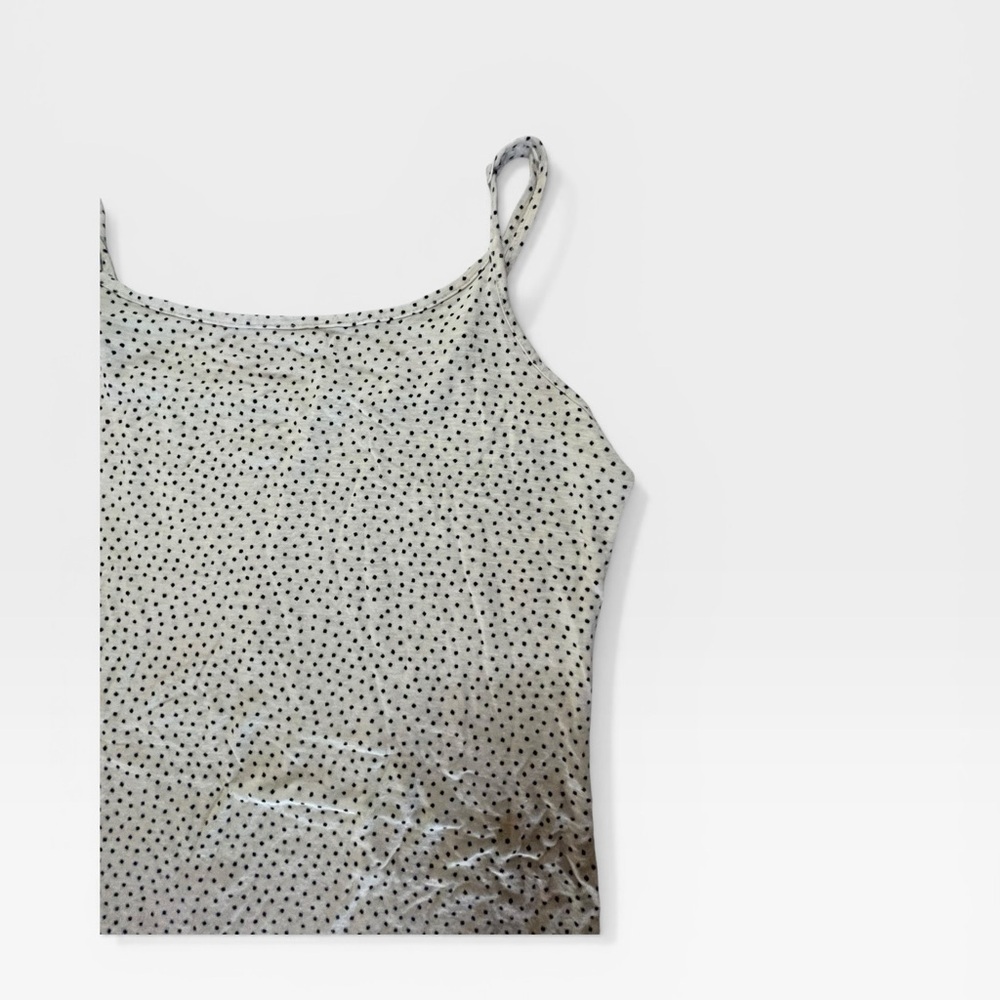 Women’s White Polka Dot Spaghetti Strap Tank Top - Picture 4 of 8